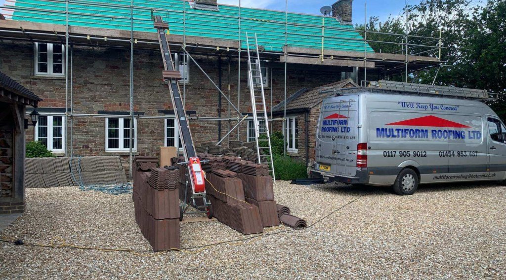 Roof in winterbourne felt and battened ready for tiling
